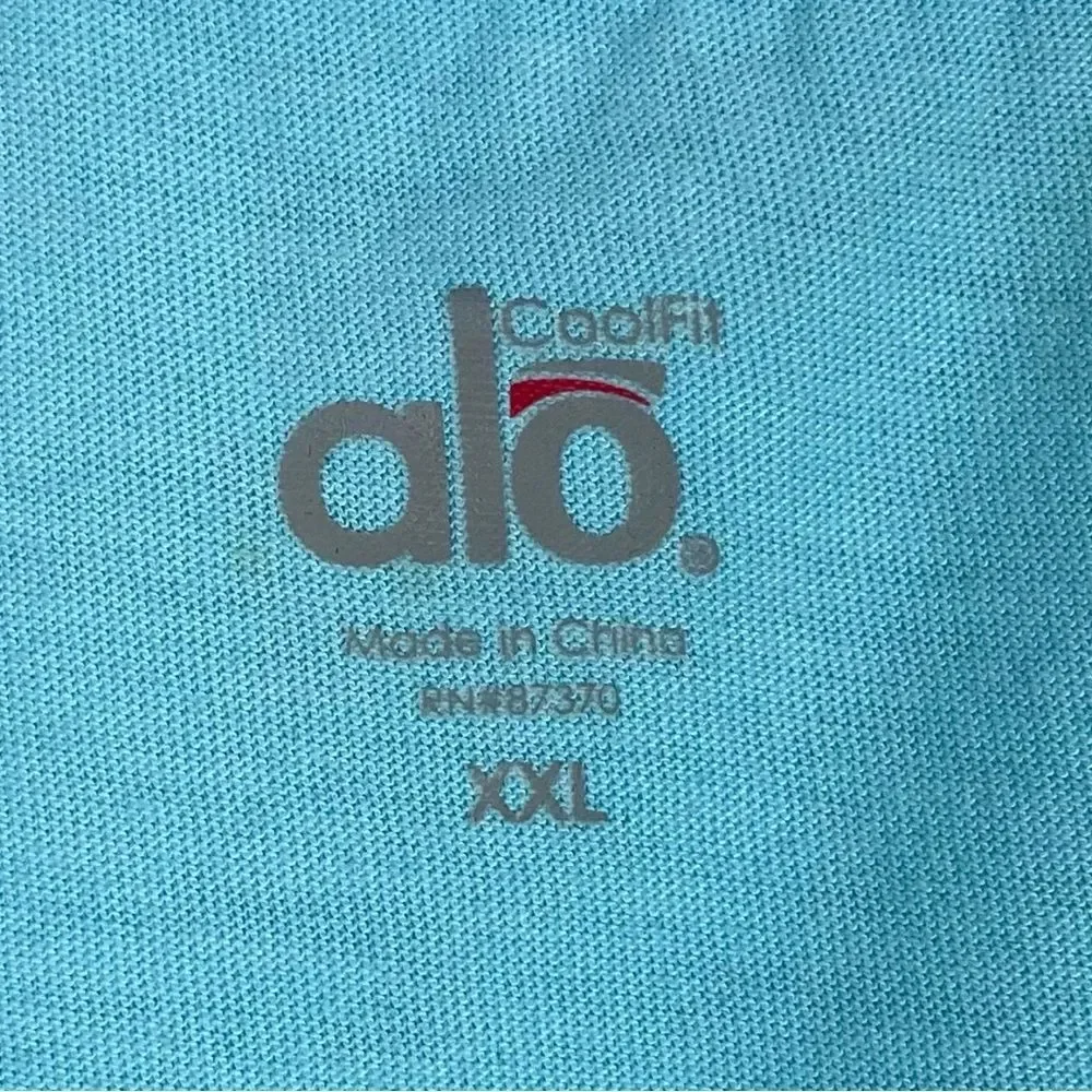 ALO Yoga | Light Blue Cool Fit Short Sleeve Tee Size XXL - Picture 7 of 8
